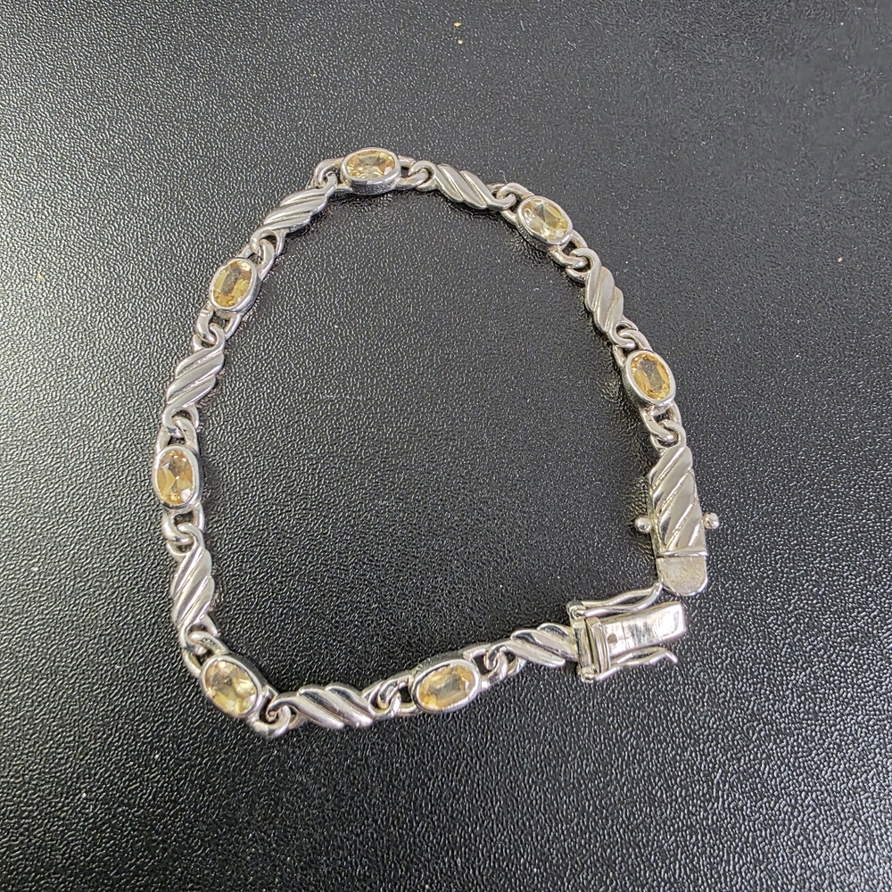 Sterling Silver 925 Citrine Bracelet